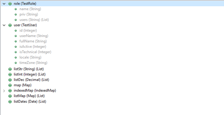 Definicja przykładowego obiektu biznesowego TestMrcObject